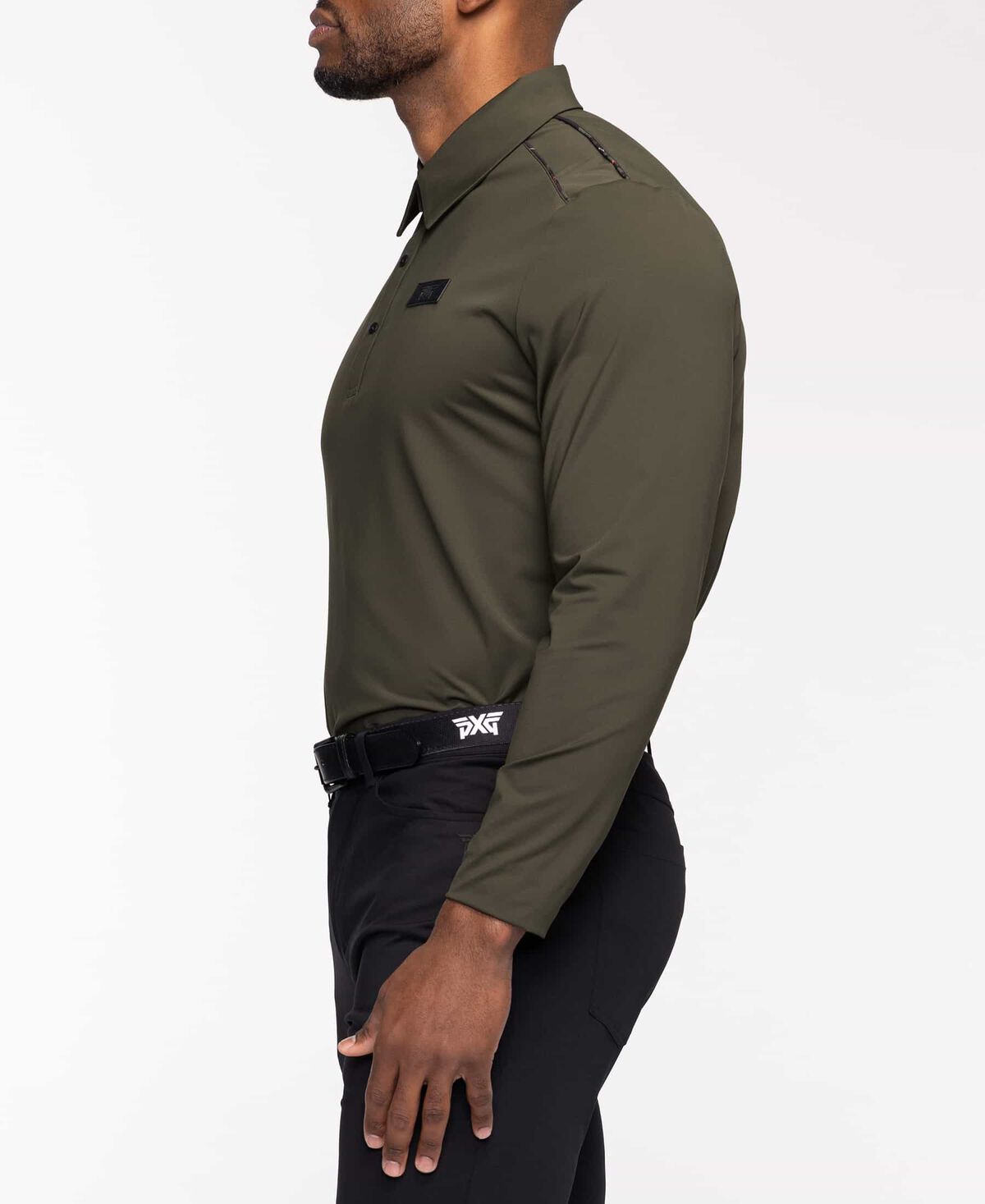 Long Sleeve Fairway Camo Shoulder Stripe Polo 